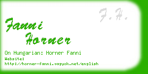 fanni horner business card